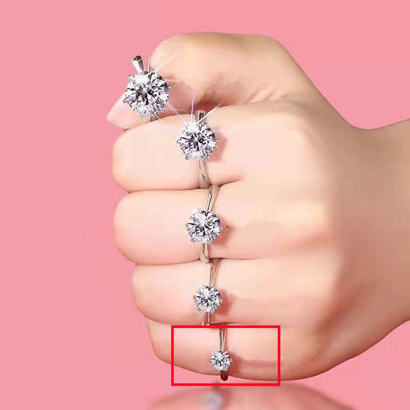 D-color Moissanite Ring Women's Six Claw White Diamond Eight Heart - MYLUXURY LANE ENTERPRISE
