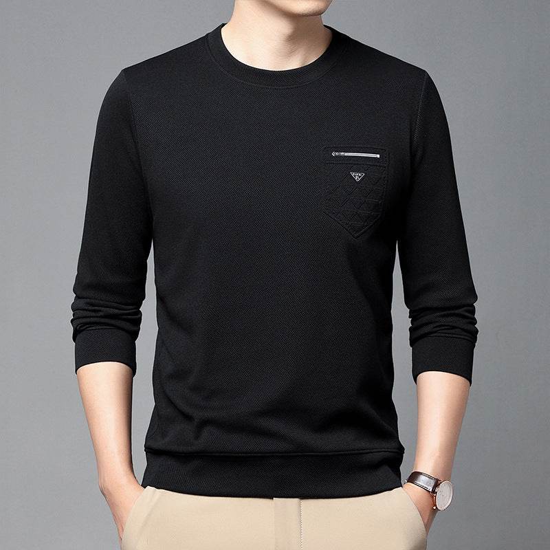 Men's New Fashion Slim Pullover Round Neck Long Sleeve T-shirt - MYLUXURY LANE ENTERPRISE
