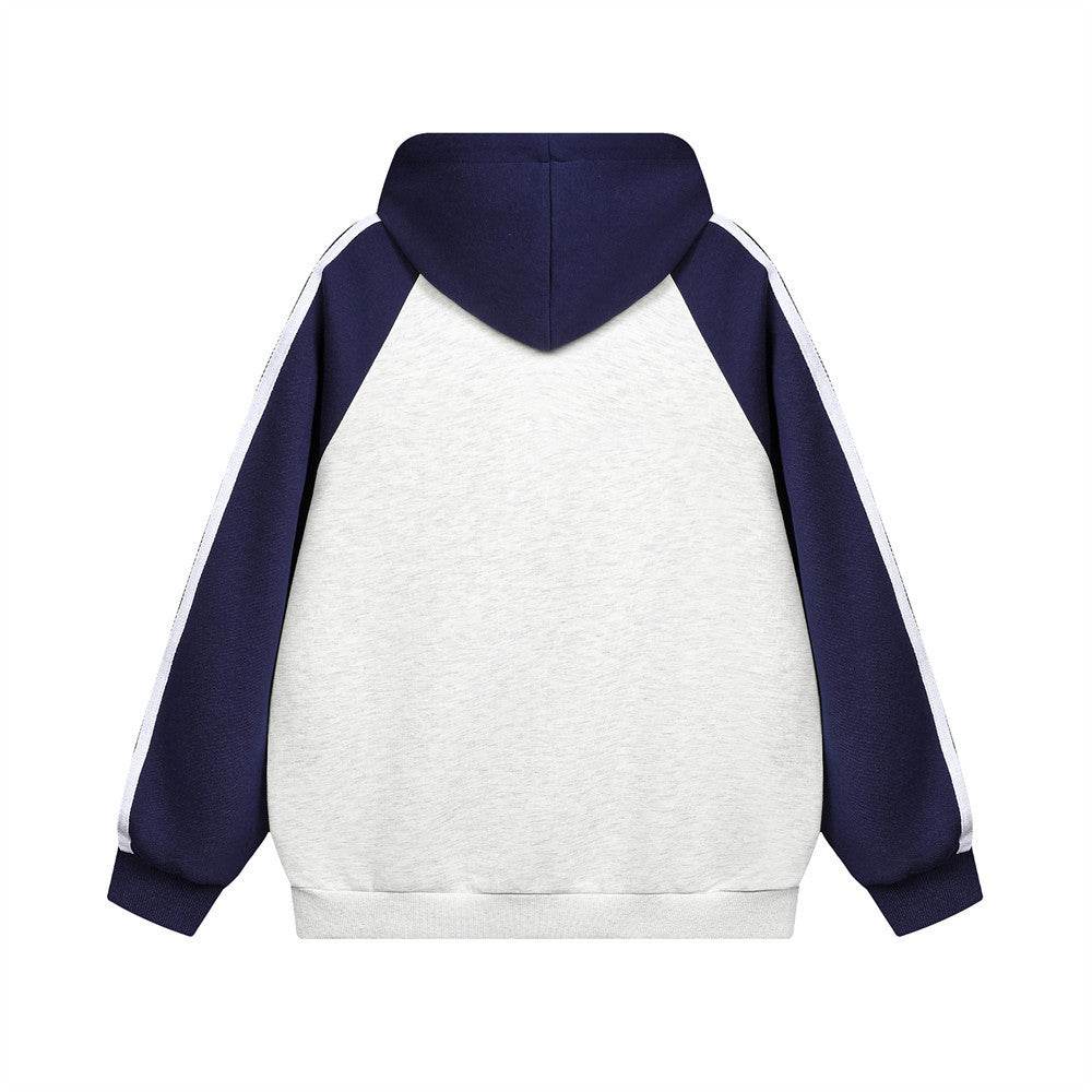 Stitching Contrast Color Hooded Loose Sweater Men - MYLUXURY LANE ENTERPRISE