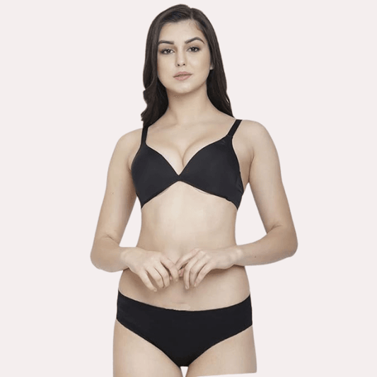 Non-Padded Plunge Bra Panty Set - MYLUXURY LANE ENTERPRISE