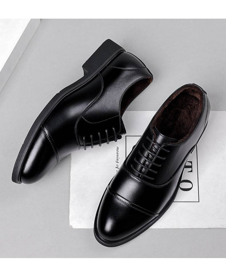 Leather Shoes Men's Height Increasing Insole Pointed Toe Wedding Shoes - MYLUXURY LANE ENTERPRISE