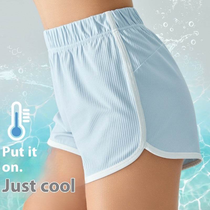 Women's Fashion Color Contrast Slimming Workout Shorts - MYLUXURY LANE ENTERPRISE