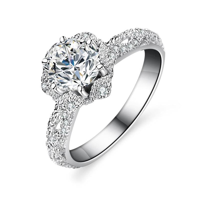 925 Sterling Silver Ring Moissanite Six Claw - MYLUXURY LANE ENTERPRISE