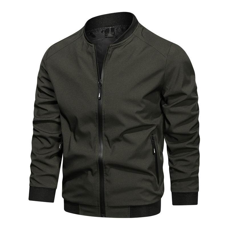 Casual Fashion Slim Men's Solid Color Stand Collar Coat - MYLUXURY LANE ENTERPRISE