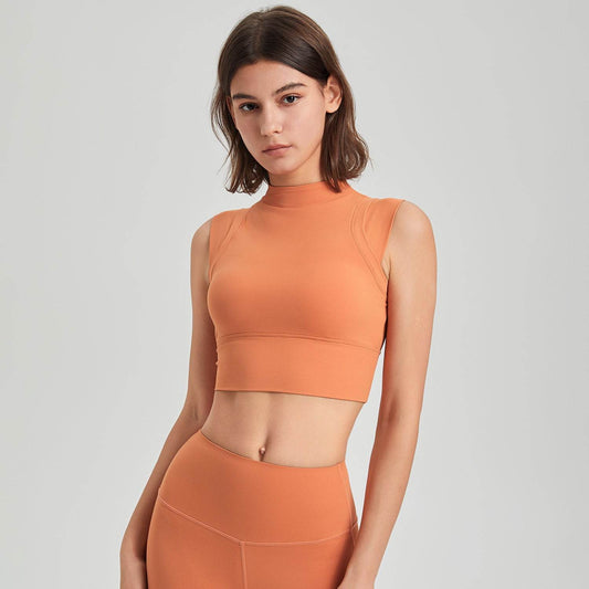 High Elastic Shockproof Running Exercise Underwear Turtleneck Fixed Cup Yoga Clothes Bra Vest - MYLUXURY LANE ENTERPRISE