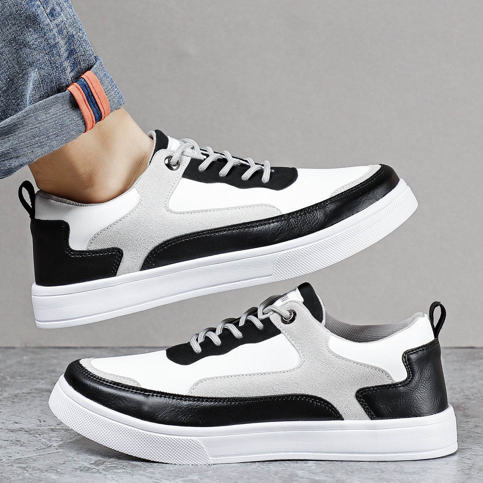 Men's Stylish And Lightweight Leather Surface Color Matching Casual Shoes - MYLUXURY LANE ENTERPRISE