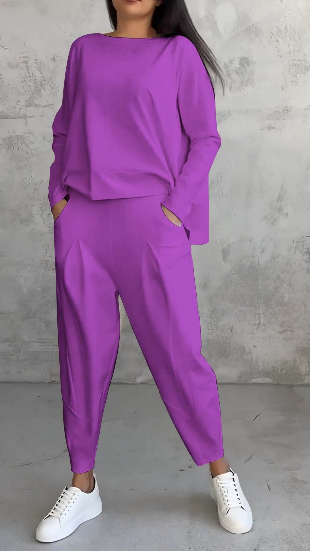Women's Irregular Design Long-sleeved Sweater Harem Pants Suit - MYLUXURY LANE ENTERPRISE