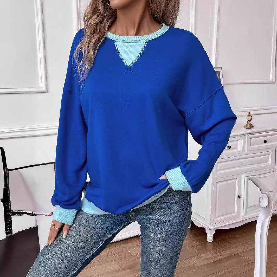 Loose Casual Contrast Color Sweater For Women - MYLUXURY LANE ENTERPRISE
