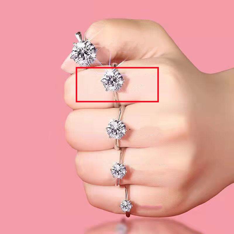 D-color Moissanite Ring Women's Six Claw White Diamond Eight Heart - MYLUXURY LANE ENTERPRISE