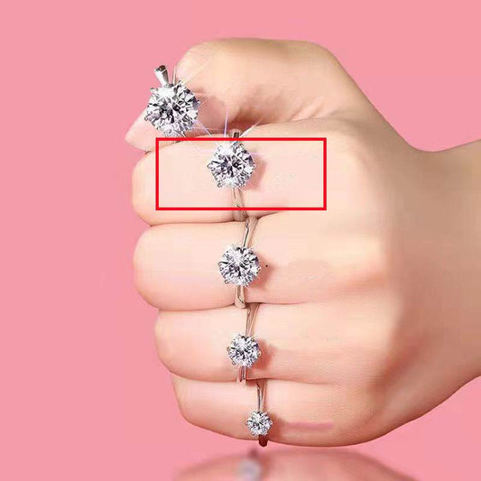 D-color Moissanite Ring Women's Six Claw White Diamond Eight Heart - MYLUXURY LANE ENTERPRISE