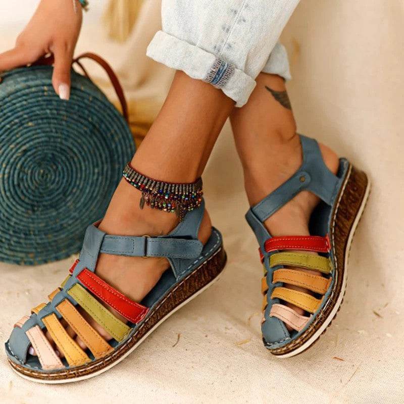 European And American Ladies Summer Round Toe Flat Bottom Viscose Shoes Sandals - MYLUXURY LANE ENTERPRISE