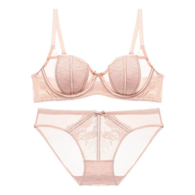 French Style Sexy Lace Lingerie Ultra-thin Rabbit Ear Bra Big Chest Small Anti-SAG Bra Suit - MYLUXURY LANE ENTERPRISE