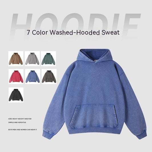 Vintage Batik Worn Looking Washed-out Trendy Brand Pullover Hooded Sweater - MYLUXURY LANE ENTERPRISE