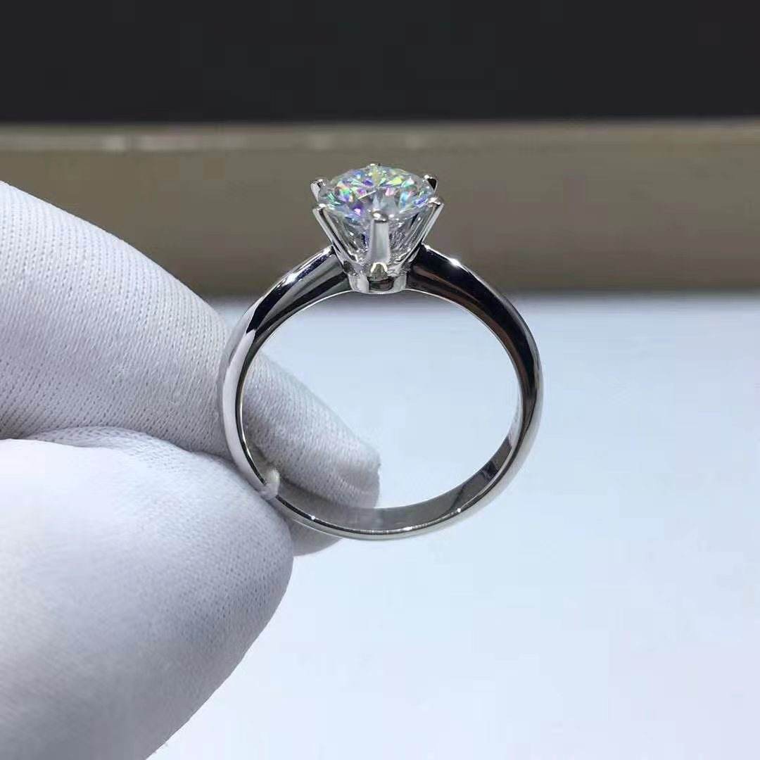 Moissanite Women's Diamond Ring D Color Silver Gold Plated - MYLUXURY LANE ENTERPRISE
