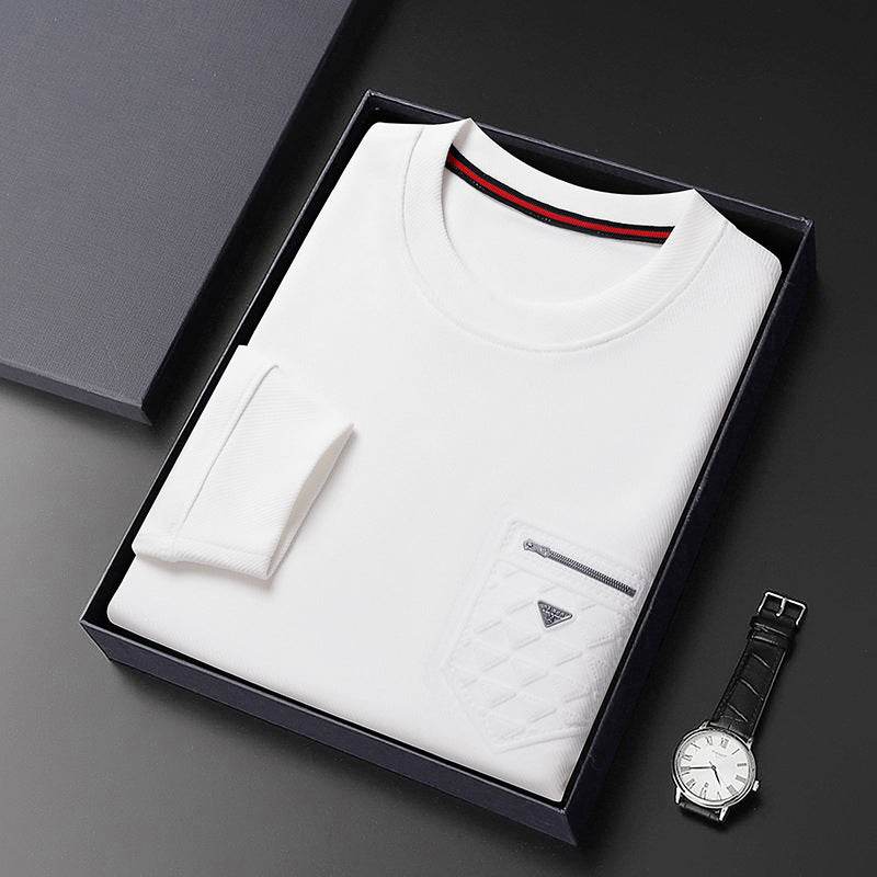 Men's New Fashion Slim Pullover Round Neck Long Sleeve T-shirt - MYLUXURY LANE ENTERPRISE