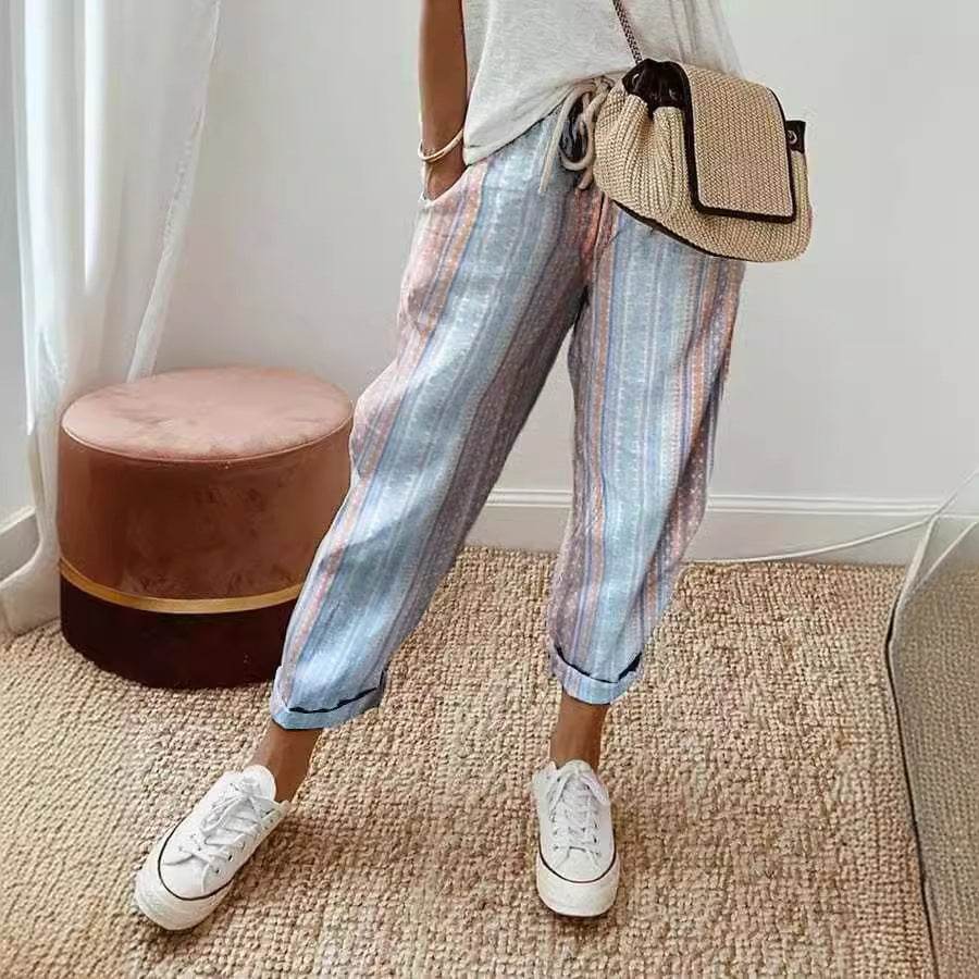 Women's Fashion Casual Drawstring Pocket Floral Floral Print Casual Jumpsuit - MYLUXURY LANE ENTERPRISE