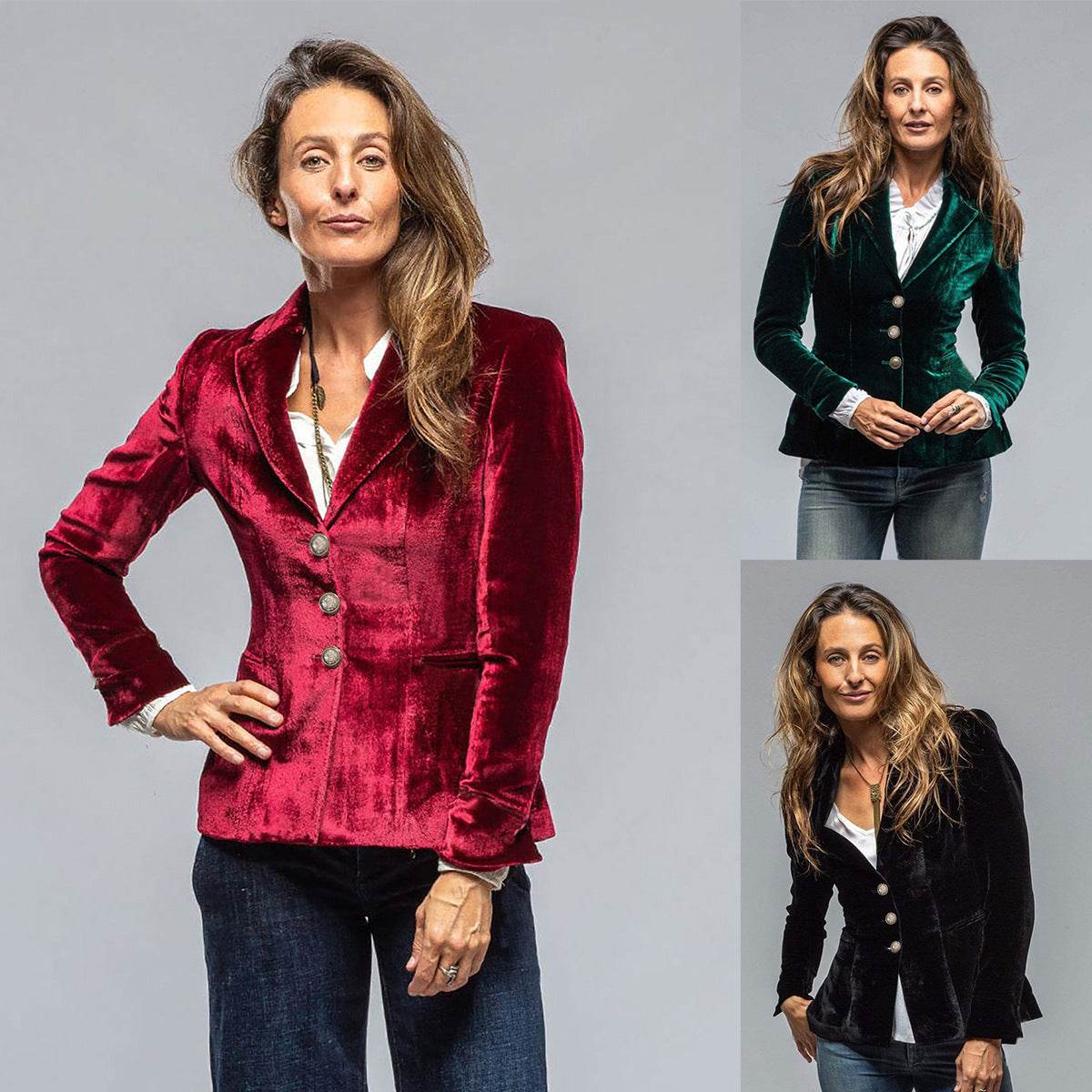 Velvet Small Suit Women's Jacket European And American Retro Pocket Long Sleeve - MYLUXURY LANE ENTERPRISE