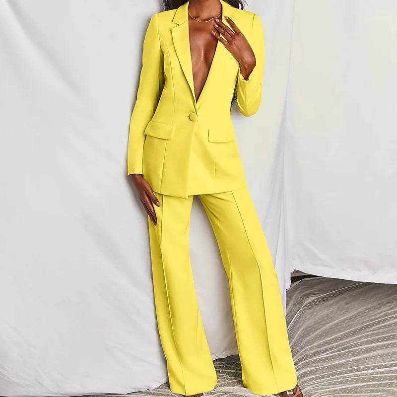 Fashion Business Women's Clothing Long Sleeve Trousers Suit - MYLUXURY LANE ENTERPRISE