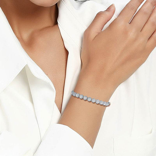 High-end Fashion Bracelet Hip Hop Single Row Full Rhinestone Zircon - MYLUXURY LANE ENTERPRISE