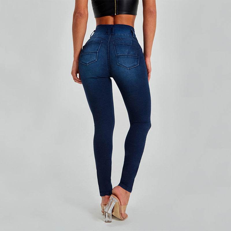 High Waist Jeans Women's Skinny Trousers Tight Stretch Shaping And Hip Lifting Pants - MYLUXURY LANE ENTERPRISE