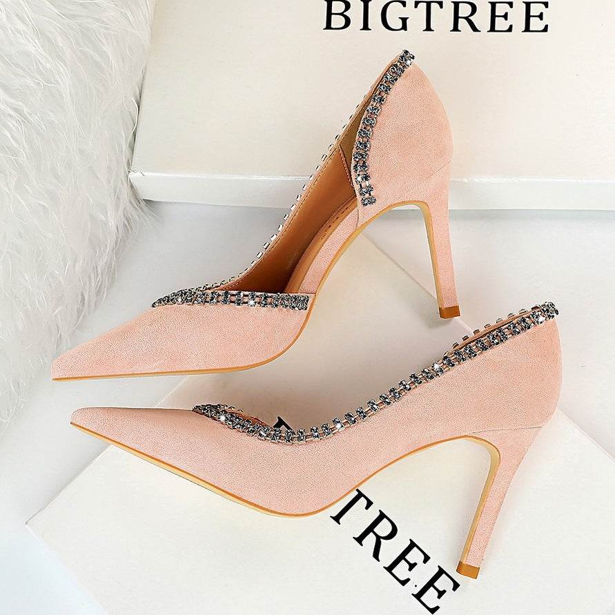 Suede hollow high heels - MYLUXURY LANE ENTERPRISE