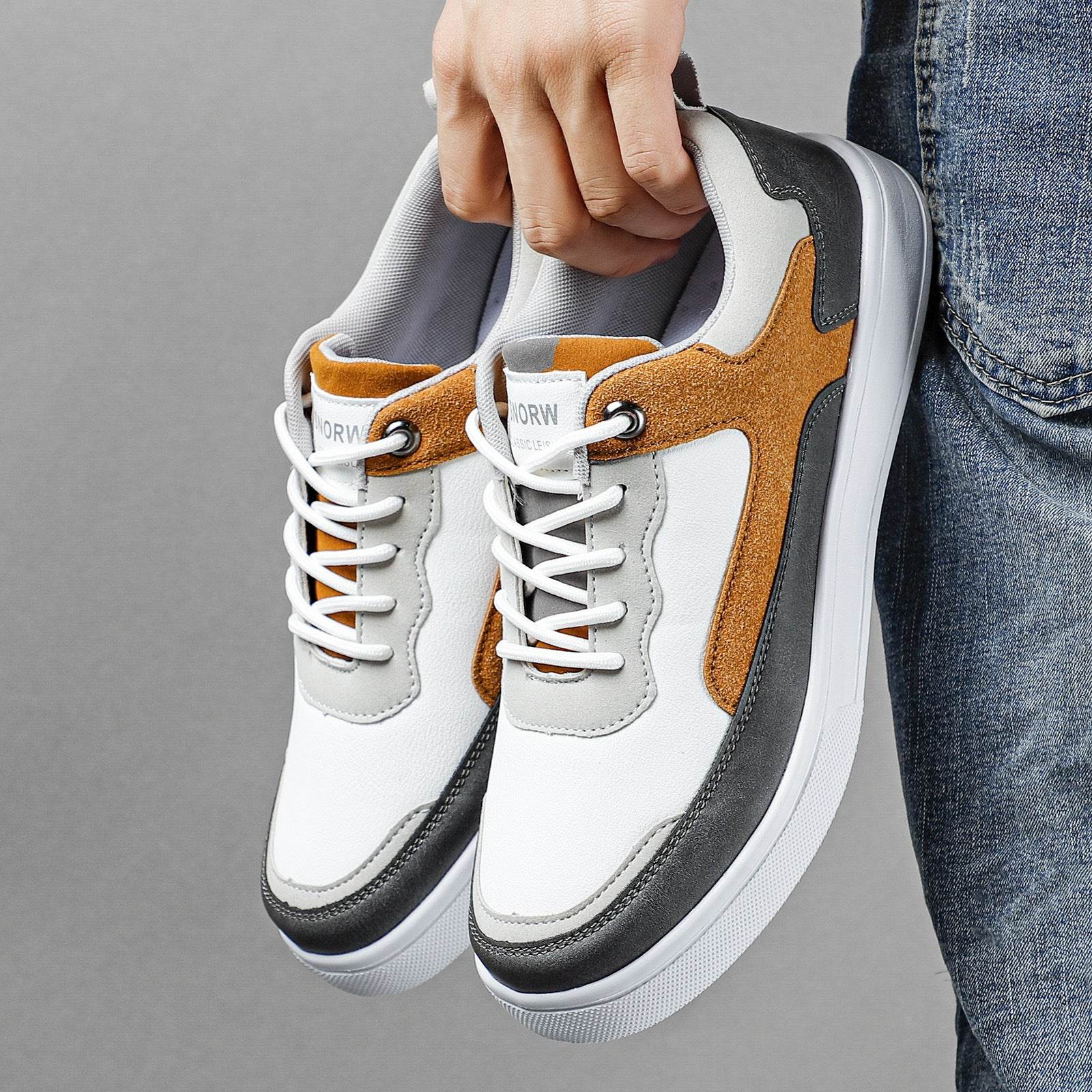 Men's Stylish And Lightweight Leather Surface Color Matching Casual Shoes - MYLUXURY LANE ENTERPRISE