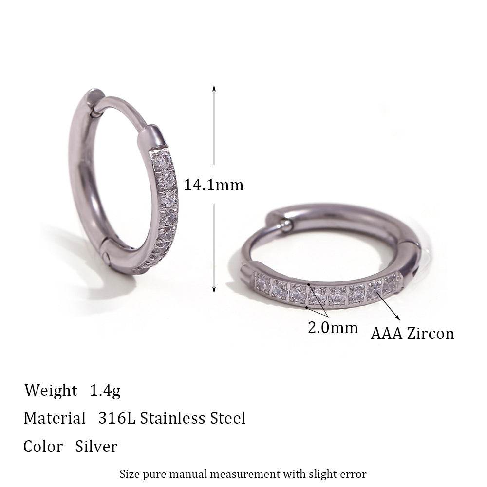 Special Interest Light Luxury Design Rounded Edge Zircon Earrings - MYLUXURY LANE ENTERPRISE