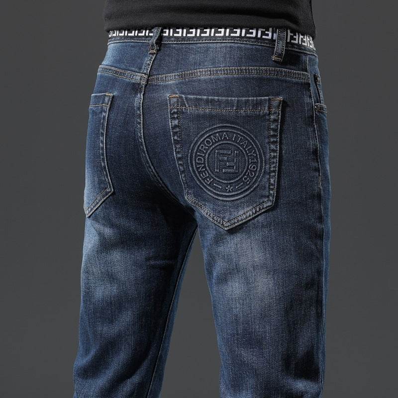 Autumn and Winter New Thick Korean Style Slim Men's Jeans - MYLUXURY LANE ENTERPRISE