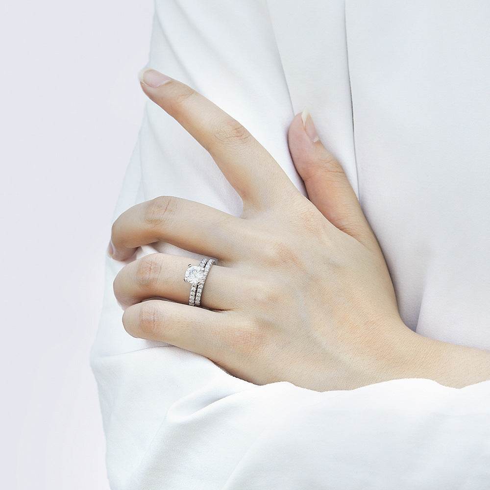 Combination Wedding Platinum Imitation Diamond Creative Trendy Set - MYLUXURY LANE ENTERPRISE