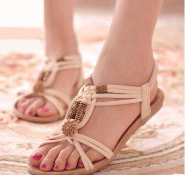 summer new bohemian sandals women's shoes cross straps flattoe students beach shoes - MYLUXURY LANE ENTERPRISE