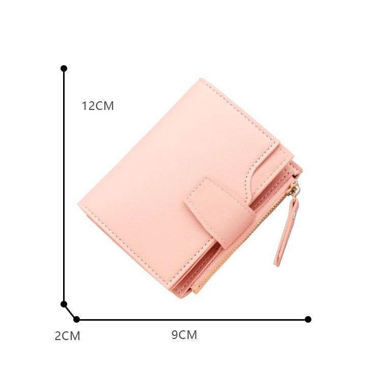 Short Multiple Card Slots Women's Wallet With Zipper - MYLUXURY LANE ENTERPRISE