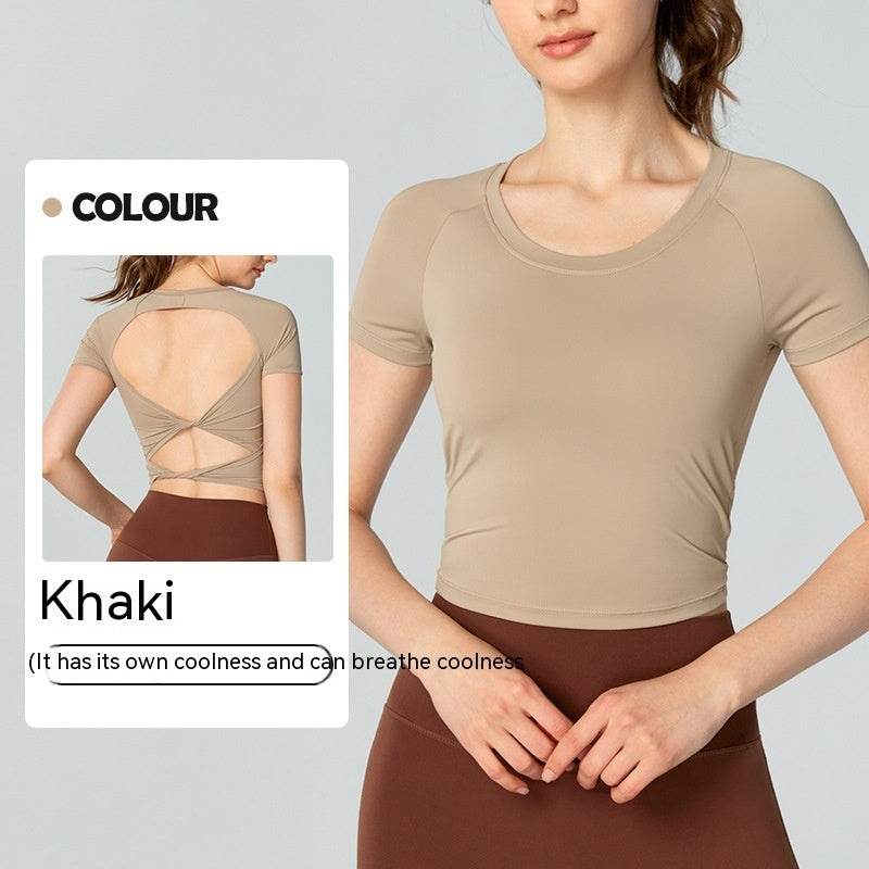 Yoga Clothing Top Women's Semi-fixed Chest Pad Slim Fit - MYLUXURY LANE ENTERPRISE