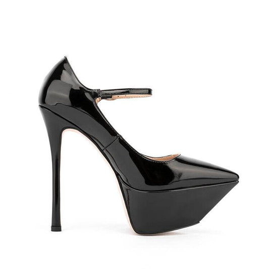 Pointed Toe Plus Size Stiletto Thick Platform Fashion High Heels - MYLUXURY LANE ENTERPRISE