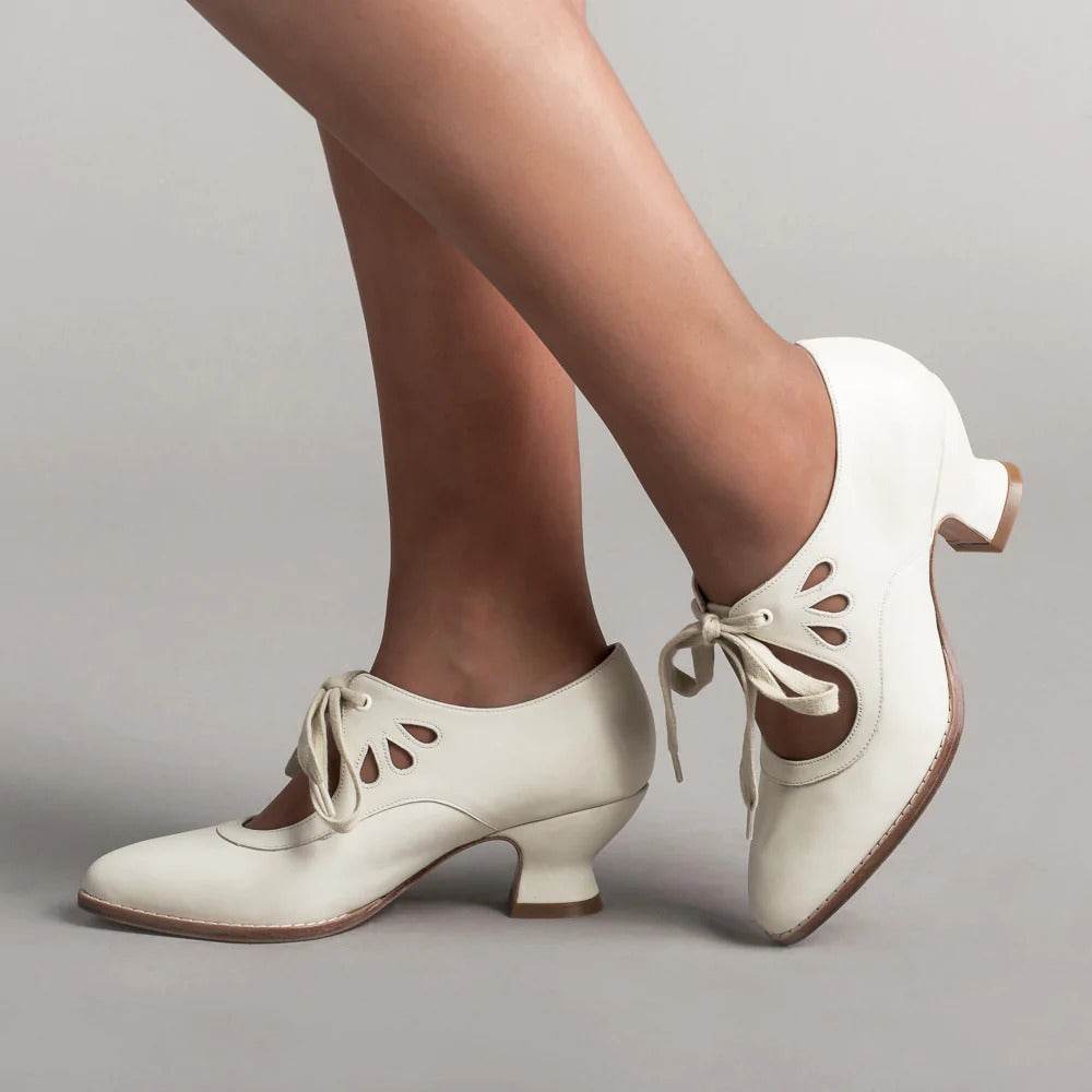 Hollow Out High Heel Lace-up Casual Shoes Plus Size Woman High-heeled Shoes - MYLUXURY LANE ENTERPRISE