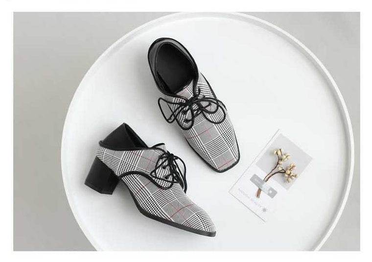 Spring new single shoes women wear lazy shoes with thick with laced cloth British wind wild women shoes - MYLUXURY LANE ENTERPRISE