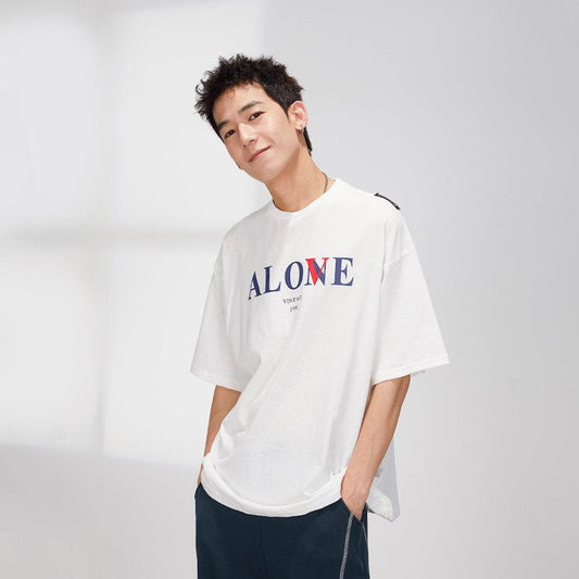 Letter printed round neck short sleeve - MYLUXURY LANE ENTERPRISE
