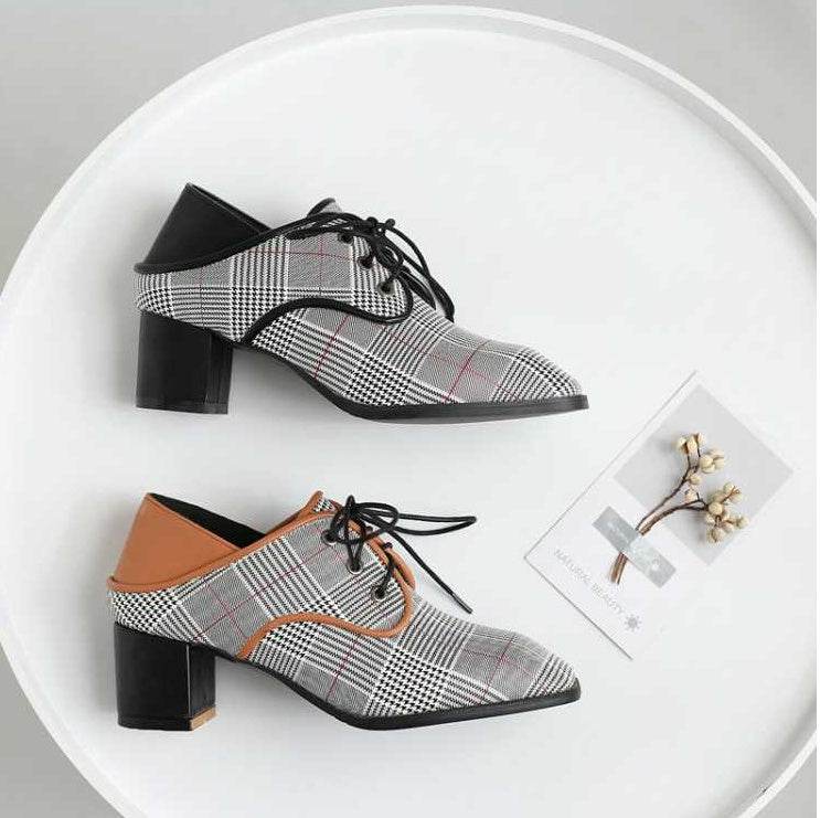 Spring new single shoes women wear lazy shoes with thick with laced cloth British wind wild women shoes - MYLUXURY LANE ENTERPRISE