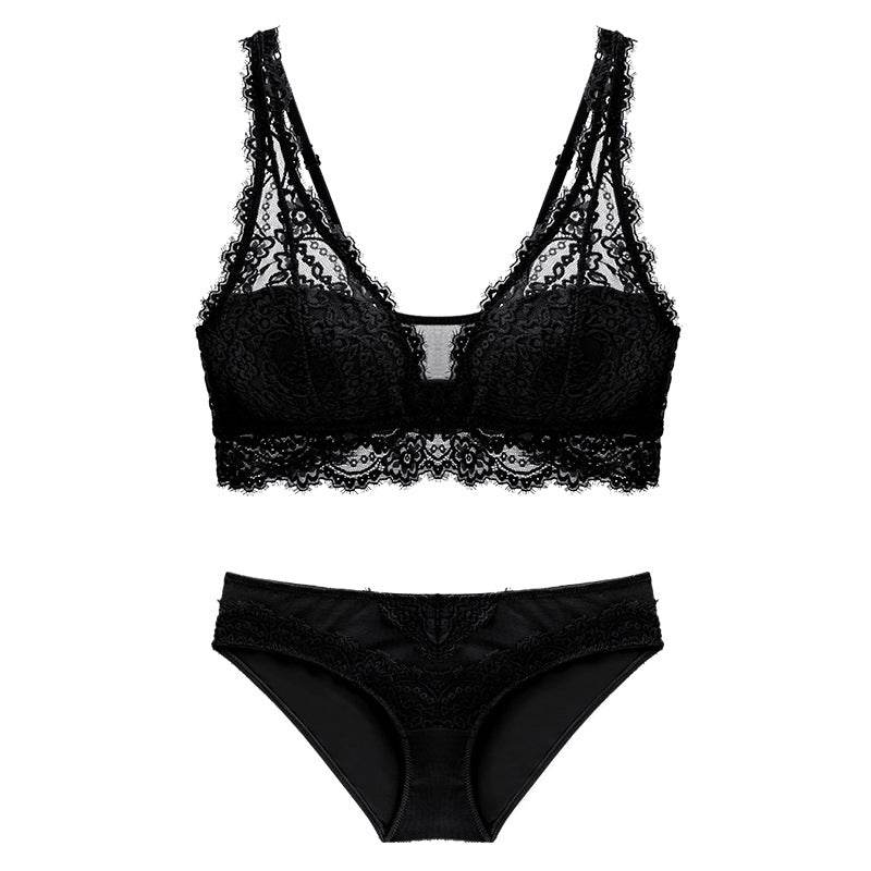 Laceless Bra Gathering Bra Lace Bra Set - MYLUXURY LANE ENTERPRISE