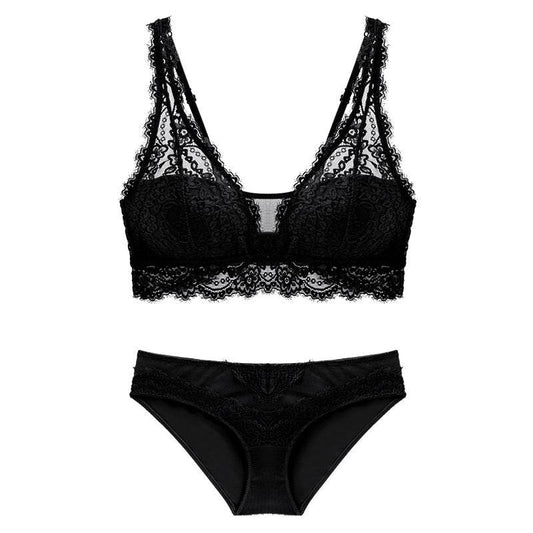 Laceless Bra Gathering Bra Lace Bra Set - MYLUXURY LANE ENTERPRISE