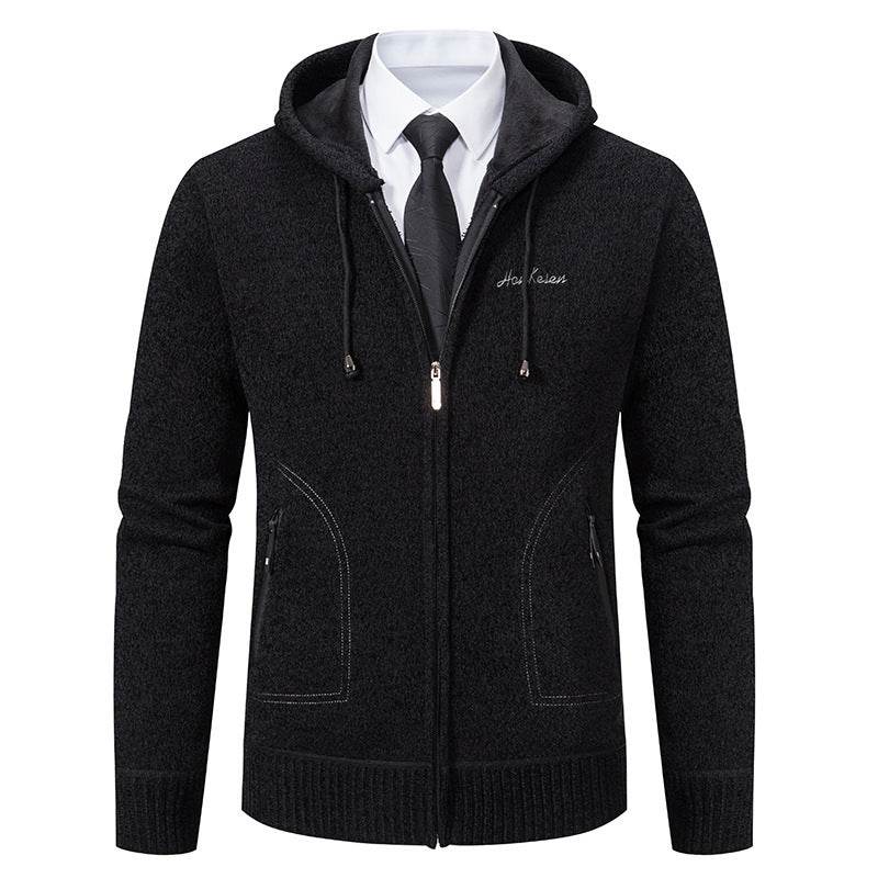 Men's Solid Color Sweater Cardigan Knitted Coat - MYLUXURY LANE ENTERPRISE