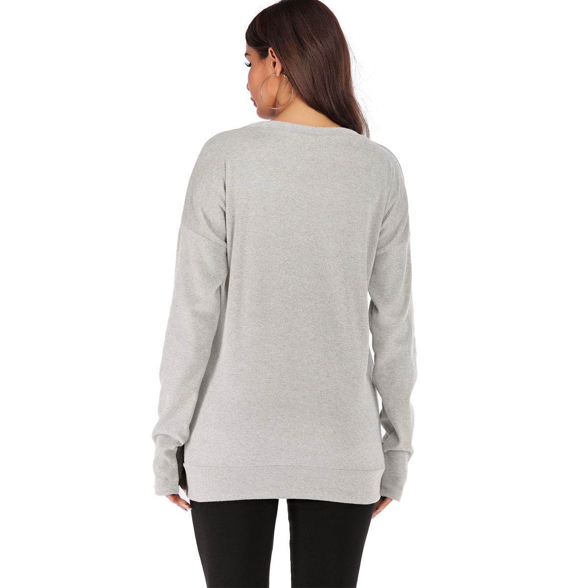 Women's Fashion Pullover Round Neck Long Sleeve - MYLUXURY LANE ENTERPRISE