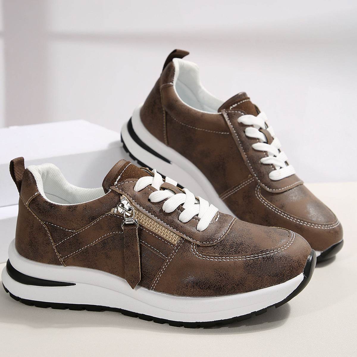 Fashion Solid Color Front Lace-up Women's Shoes - MYLUXURY LANE ENTERPRISE