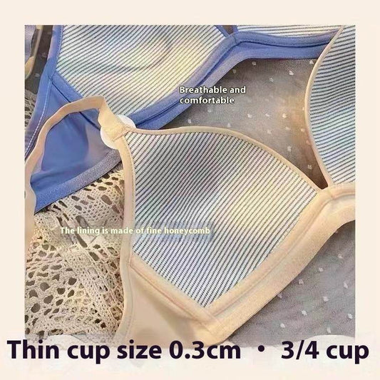 Solid Color Thin Triangle Cup Without Steel Ring Comfortable Push Up Bra - MYLUXURY LANE ENTERPRISE