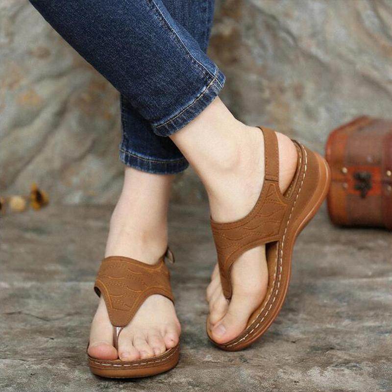 Summer Shoes Roman Retro Style Clip Toe Sandals Women Ankle Buckle Shoes - MYLUXURY LANE ENTERPRISE