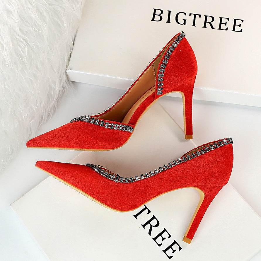 Suede hollow high heels - MYLUXURY LANE ENTERPRISE