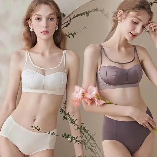 Fashion Mesh Comfortable Tube Top Bra Set - MYLUXURY LANE ENTERPRISE