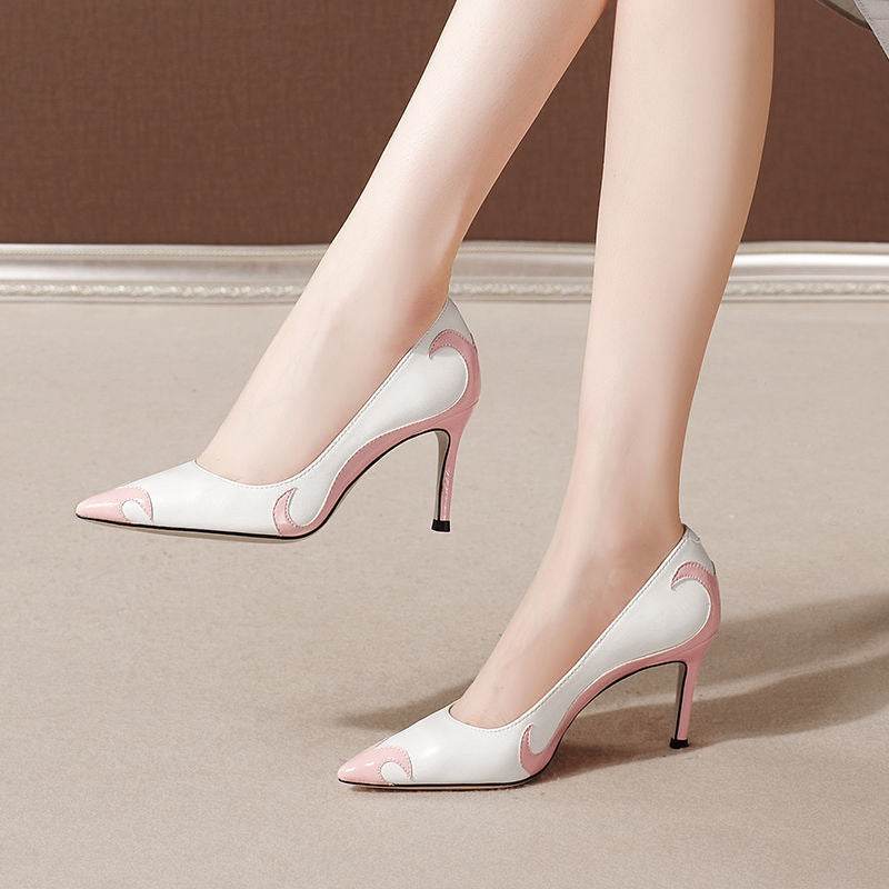 Women's Korean-style Fashionable Pointed Low-cut Stiletto Heel Slip-on High Heels - MYLUXURY LANE ENTERPRISE