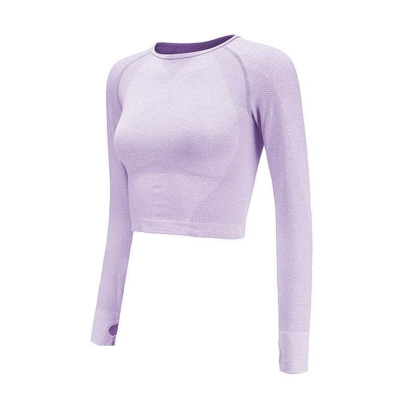 Seamless Yoga Shirts For Women Vital Seamless Long Sleeve Crop Top Thumb Hole Fitted Gym Top Shirts Workout Running Clothes - MYLUXURY LANE ENTERPRISE