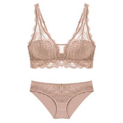 Laceless Bra Gathering Bra Lace Bra Set - MYLUXURY LANE ENTERPRISE