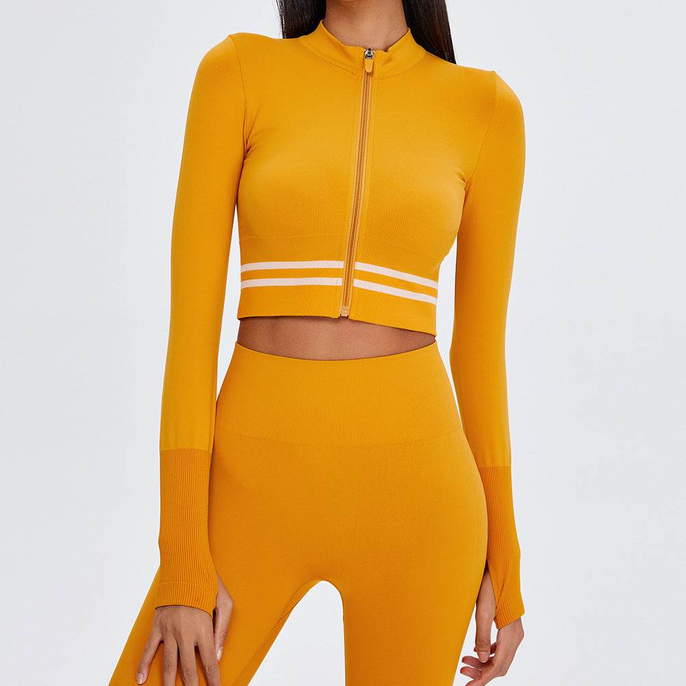 Nylon stretch zipper long sleeve yoga jacket - MYLUXURY LANE ENTERPRISE